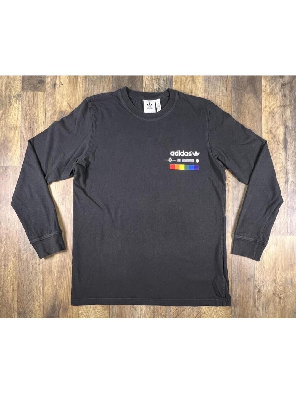 Adidas LS Shirt Spectrum Rainbow Long Sleeve Black Double Sided Medium Trefoil